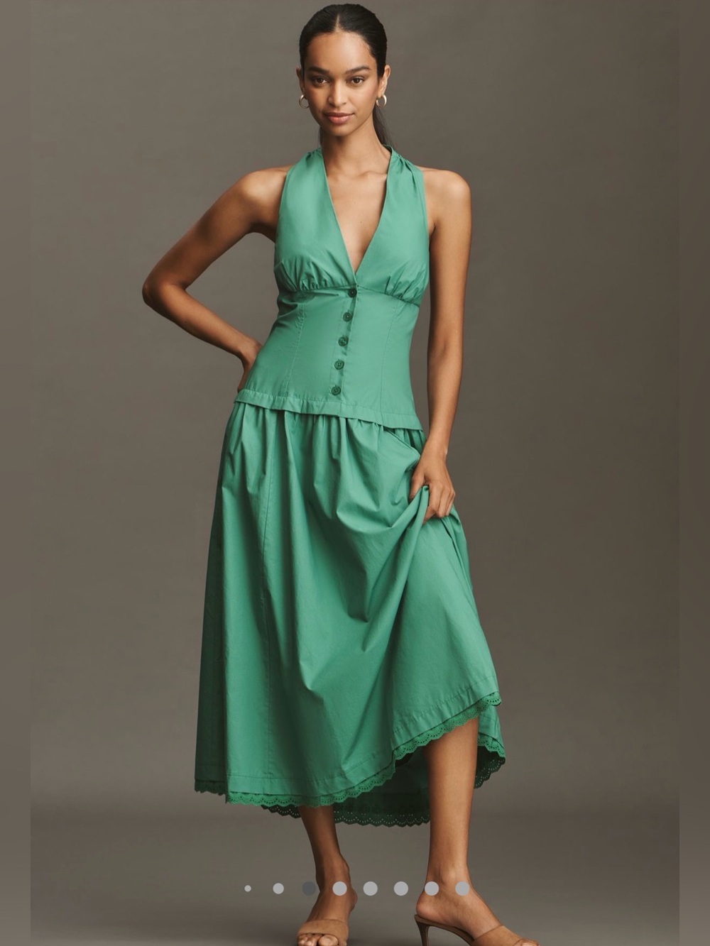 Maeve Halter V-Neck Drop-Waist
Midi Dress Sz XS NEW